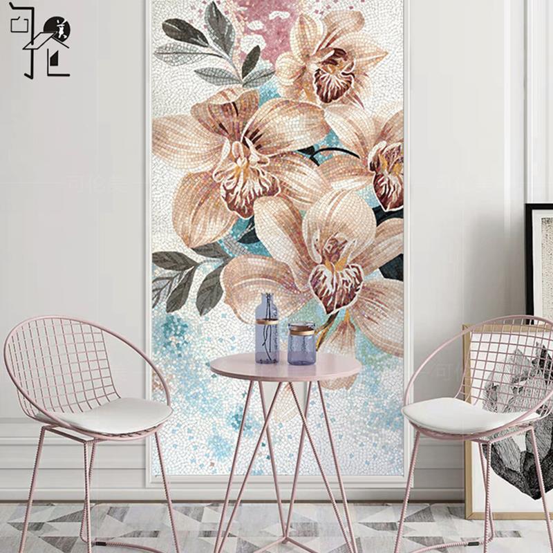 定制玻璃马赛克瓷砖背景墙法式玄关餐厅浴室客厅拼花装饰画壁画图片