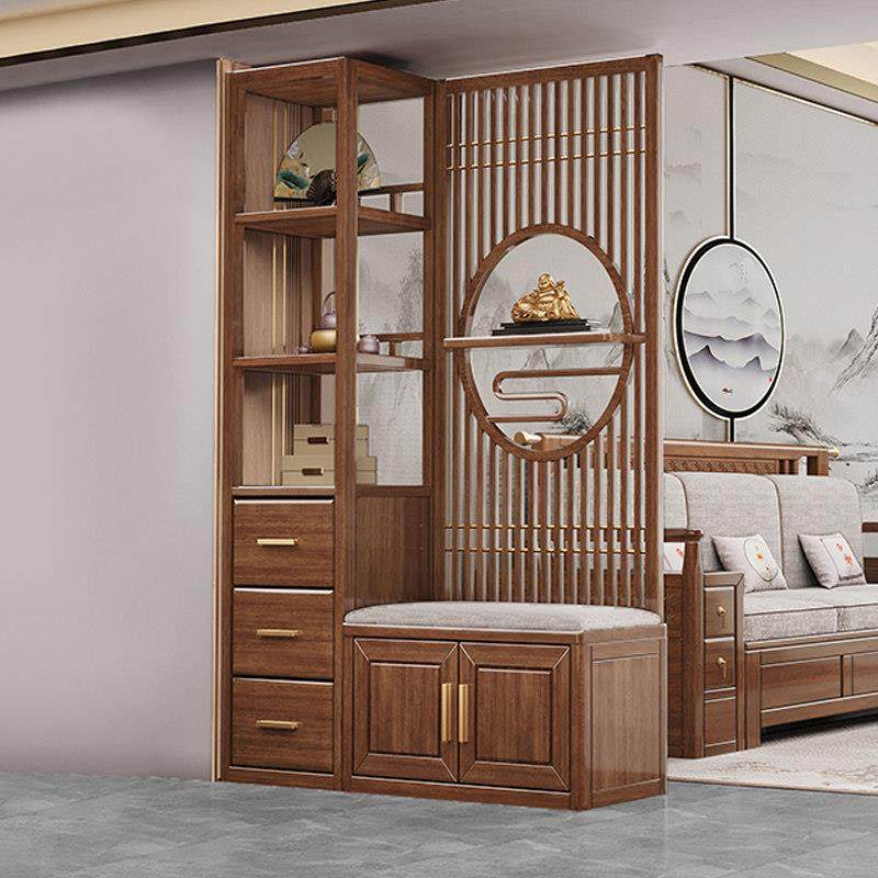 新中式实木间厅柜屏风隔断客厅玄关柜酒柜鞋柜一体入户门储物柜子,住宅家具,门厅/玄关柜/玄关架,淘宝优惠券,粉丝福利购,淘宝优惠卷