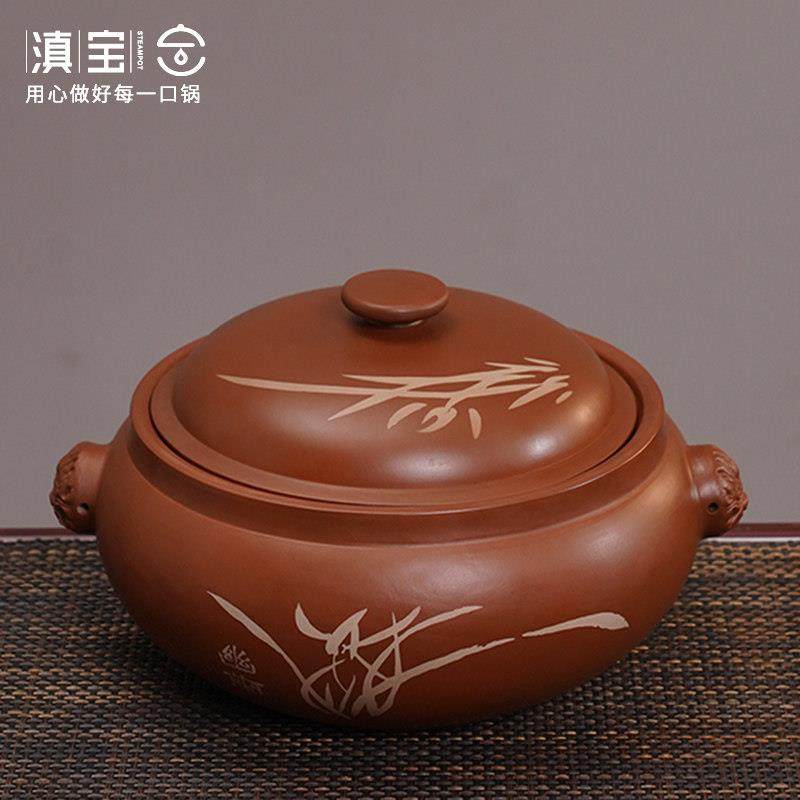 云南建水紫陶汽锅鸡专用蒸锅煲汤陶瓷家用无水蒸汽锅饭店商用炖锅