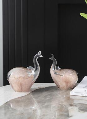 现代简约琉璃吉祥象摆件创意客厅玄关酒柜办公室家居艺术装饰品