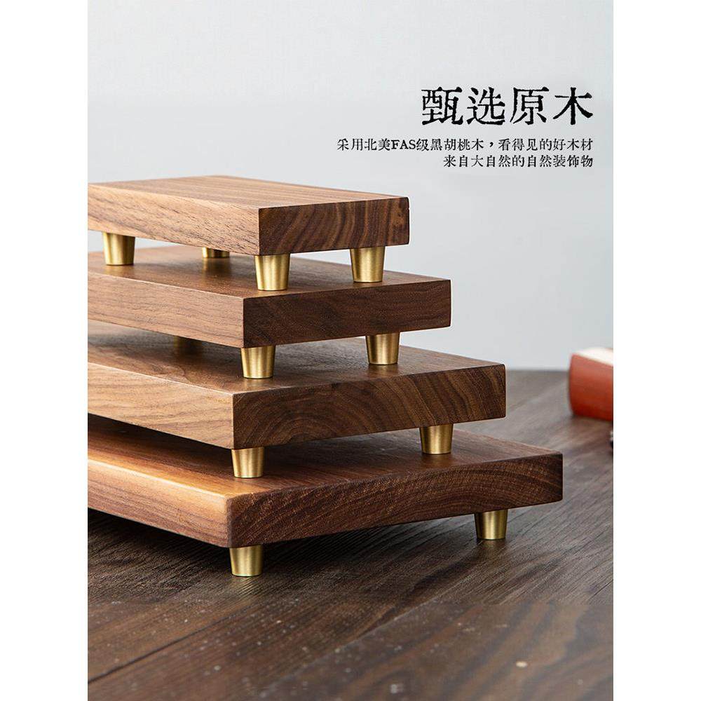 北美黑胡桃木摆件实木底座工艺品底座新中式花瓶底托奇石底座佛像,家居饰品,桌面摆件,淘宝优惠券,粉丝福利购,淘宝优惠卷