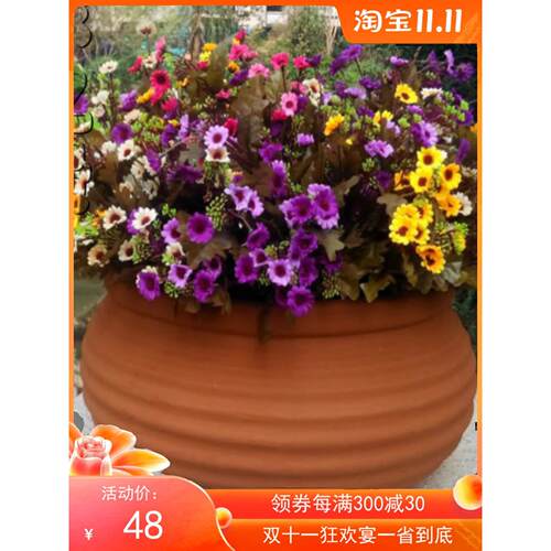 园林红陶土花盆景观陶罐多肉花盆陶瓷花瓶摆件阳台别墅粗陶小花盆