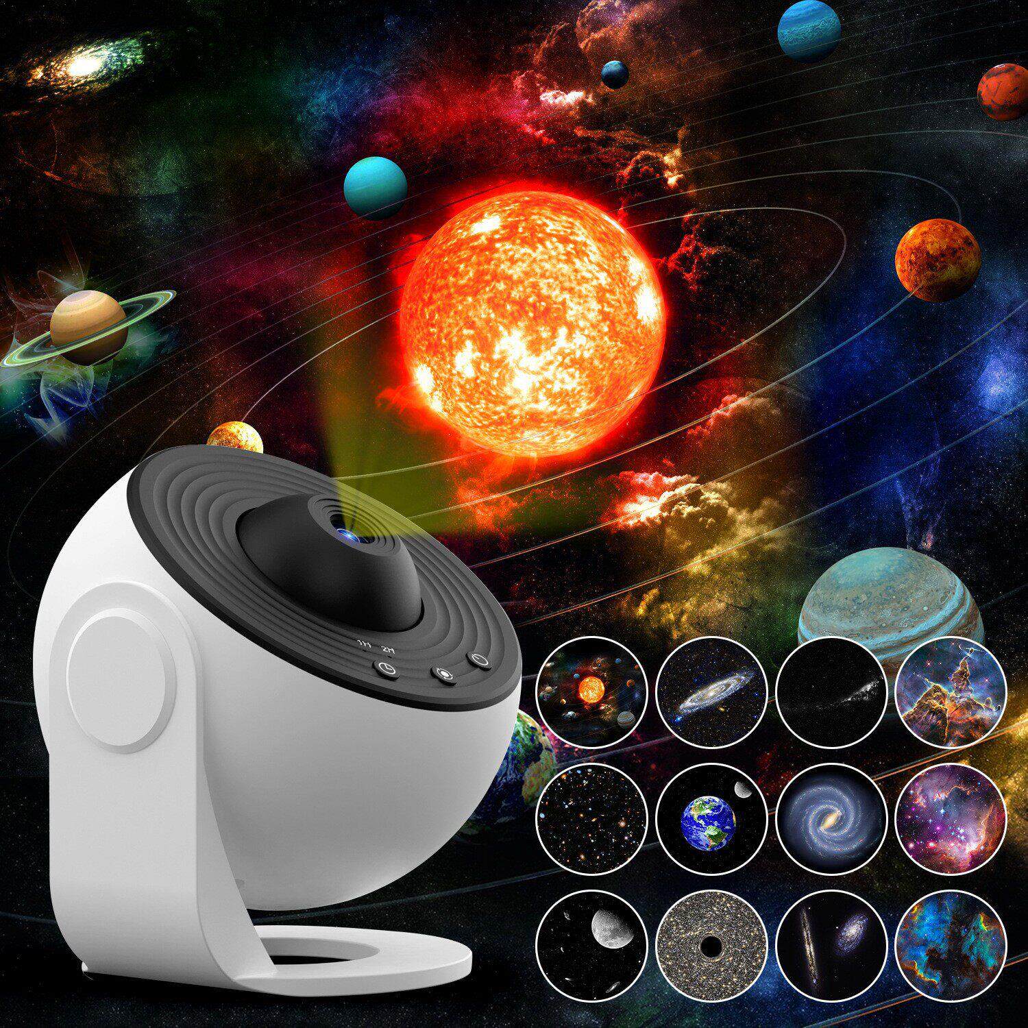 氛围夜灯地球仪银河投影灯送13片高清菲林片卧室满天星星空灯台灯