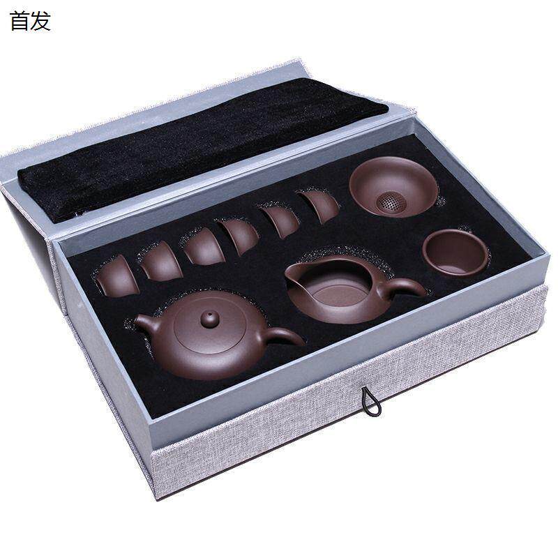 宜兴紫砂壶纯全手工紫泥家用泡茶壶球孔西施套装紫沙功夫茶具刻字