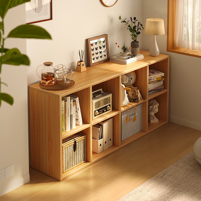 飘窗收纳柜落地i柜子储物柜家用格子柜收纳矮柜一体靠墙书架置物