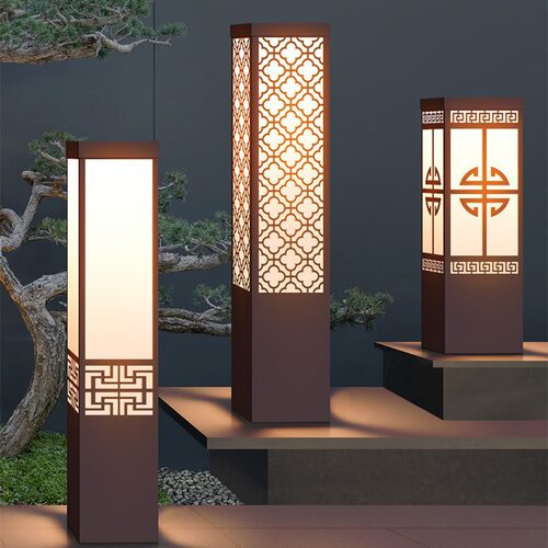 中式户外草坪灯别墅小区花园太阳能景观灯庭院草地灯led灯灯笼