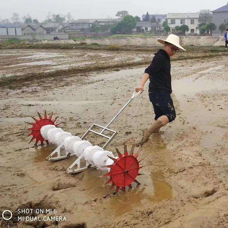手推拉式水稻点播机 水稻直播机 稻种撒播机新款水稻直播机穴盘