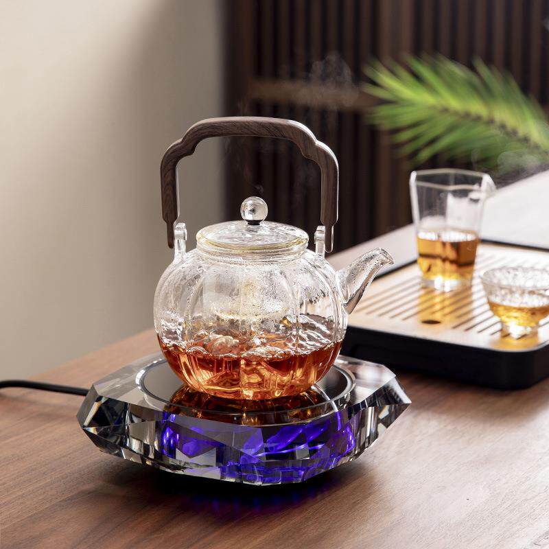 高档围炉煮茶壶水晶电陶炉煮茶器耐热玻璃电热煮茶炉烧水壶泡茶壶