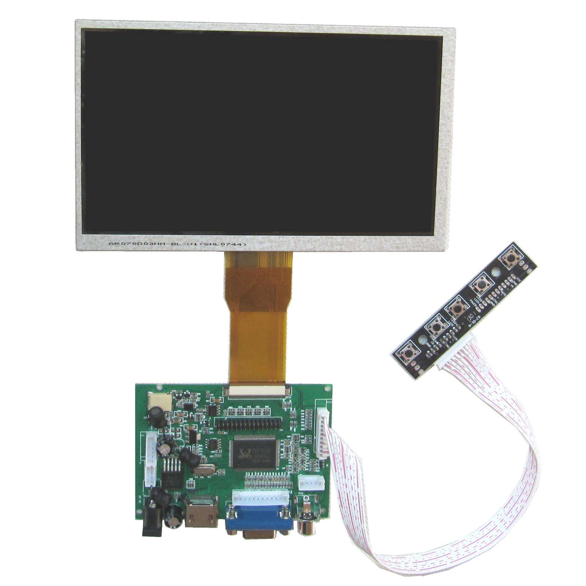 树莓派3代/B+专用显示屏7寸数字液晶显示器套件HDMI+VGA+2AV