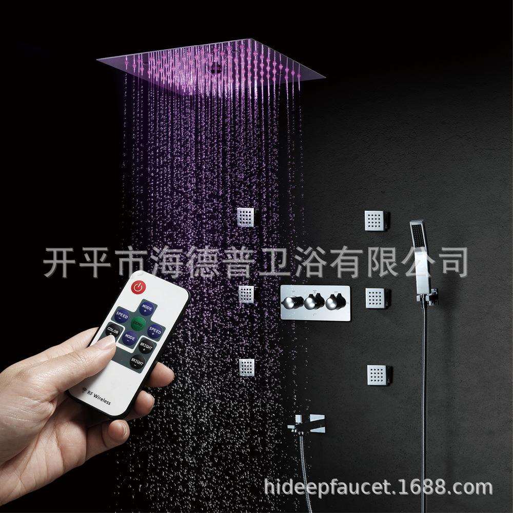 HIDEEP浴室天花板淋浴顶喷嵌入式300*300mm两功能LED顶喷HI05079A