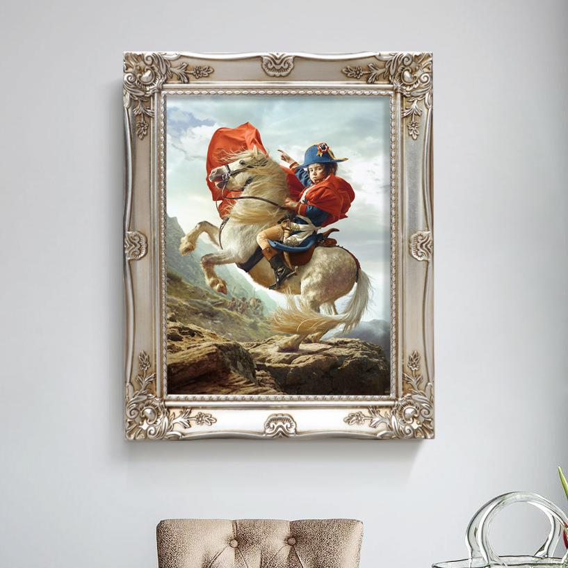 入户玄关装饰画迷你拿破仑油画欧式儿童房挂画简欧卧室走廊壁画