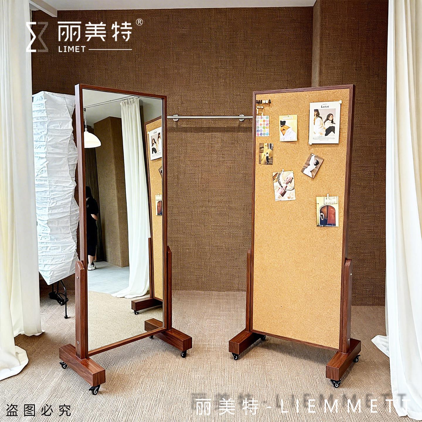丽美特全身镜软木展示板一体试衣镜服装店落地穿衣镜子屏风照片墙