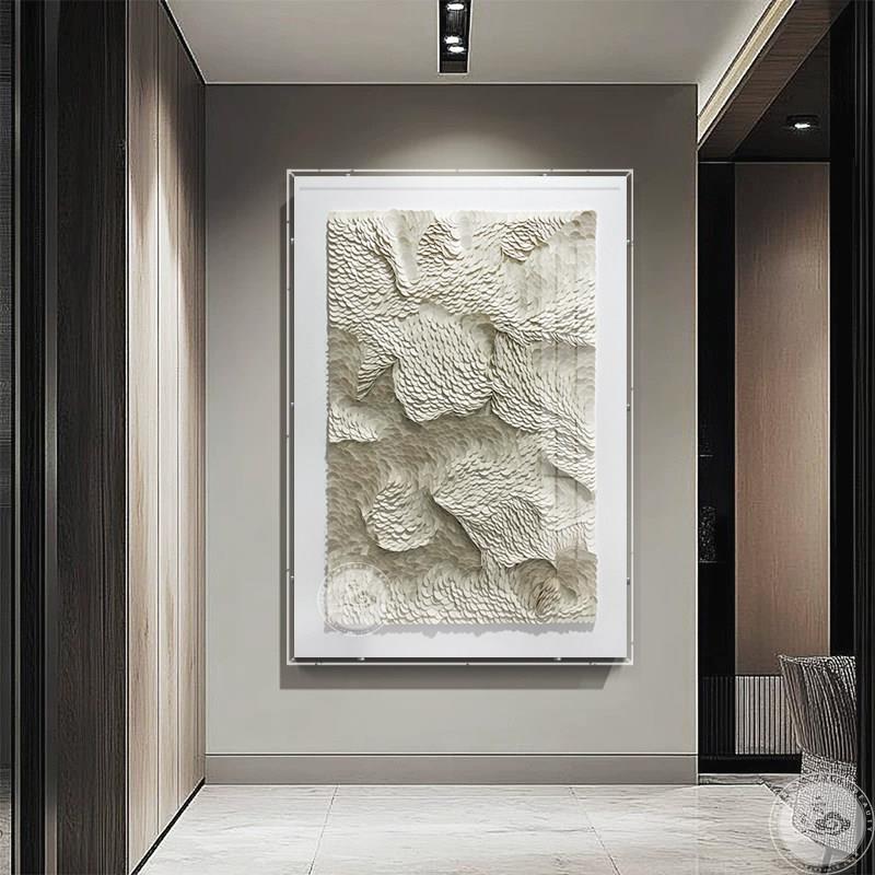 现代玄关装饰画立体皮革挂画设计师别墅样板间壁画走廊立体实物画