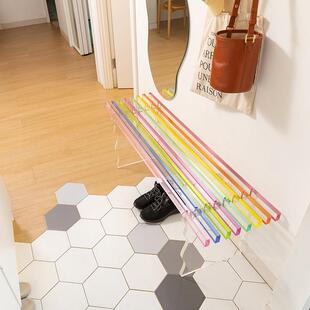 网红简约公园椅户外长椅压克力彩虹长凳庭院椅园林凳防腐休闲 座