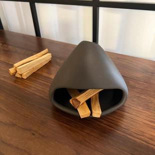 烟熏炉小壁炉陶瓷香薰秘鲁圣木燃香薰消磁清理盘水晶手串托 托盘