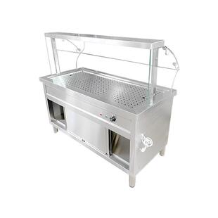 商用加热台柜式快餐保温台玻璃罩售饭台蒸菜小碗食堂保温打菜台