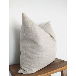 外贸方形加厚水洗亚麻麻布沙发办公汽车床上抱枕套靠垫套不含芯