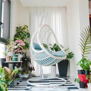 紫叶阳台吊椅家用吊篮藤椅室内吊床懒人秋千鸟巢椅子单人摇篮椅