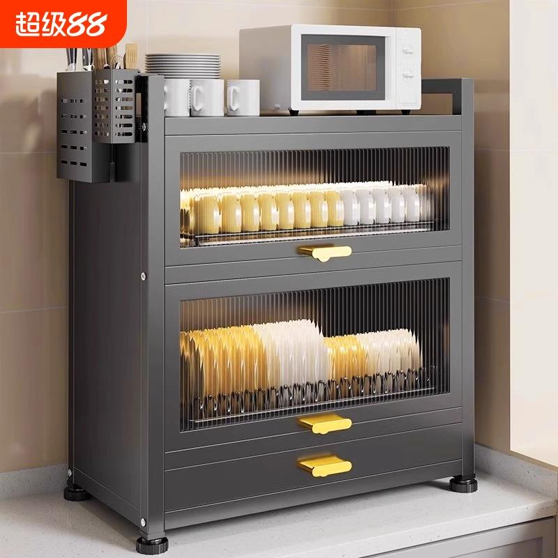 带盖碗架厨房碗碟置物架家用碗柜台面筷盘防尘收纳盒多功能沥水架