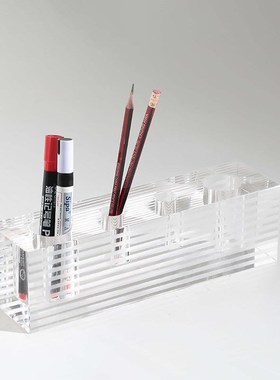 简约现代轻奢水晶笔筒摆件酒店会所售楼处样O板房办公室桌面装饰