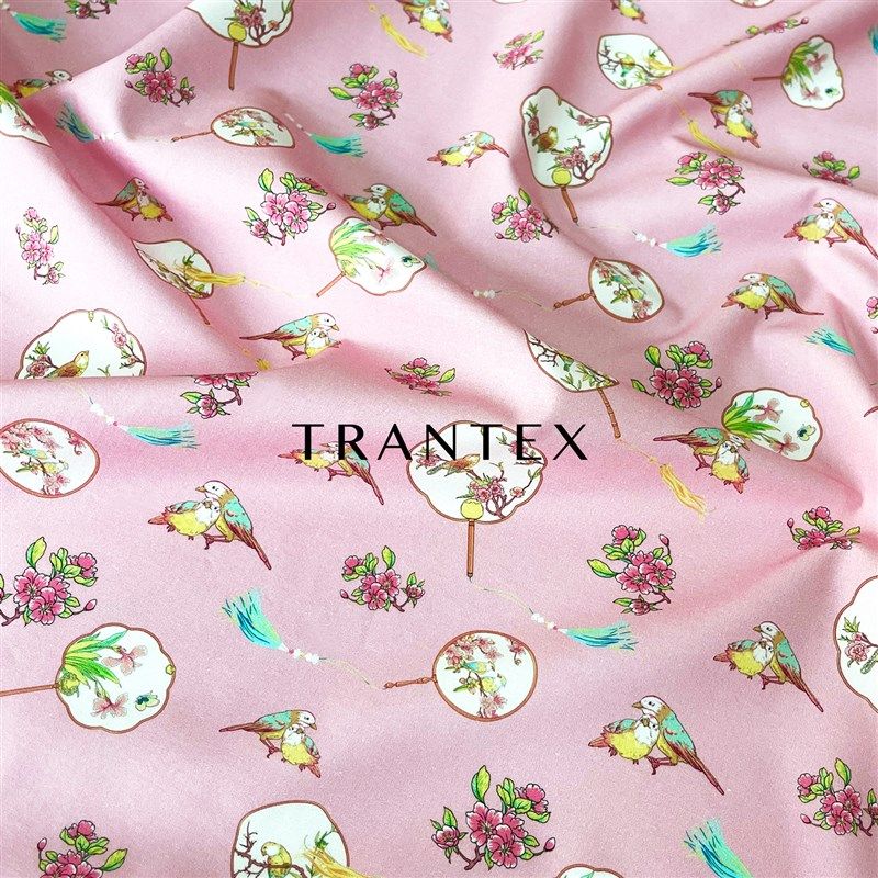 60支全棉府绸纯棉印花中国风旗袍唐装面X料布料扇子鸟,纺织面料/辅料/配套,府绸/俯绸,淘宝优惠券,粉丝福利购,淘宝优惠卷