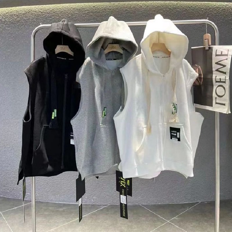 胖mm纯色无袖连帽t恤韩版宽松2-300斤大码坎肩休闲薄款马甲上衣女