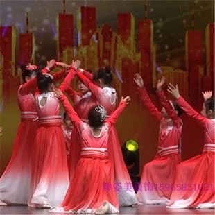 灯火里的中国演出服儿童我和我的祖国舞蹈服万疆表演服民族开场舞