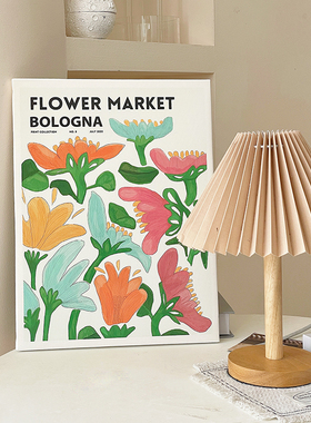 北欧风小众装饰画电视柜摆件法式复古I花朵卧室床头画桌面装饰品