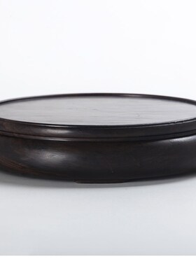 实木底座花瓶花盆鱼缸奇石佛像圆形E木质摆件底座工艺品黑梓木底