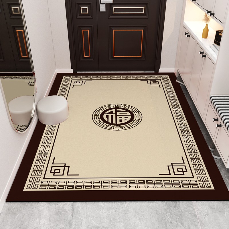 新中式入户门地垫家用红色地毯进门垫子玄关门垫大门口防滑脚垫