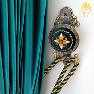 装 爵卡欧式 饰墙钩创意壁挂勾可免钉精品客厅专用窗帘绑带挂钩配件