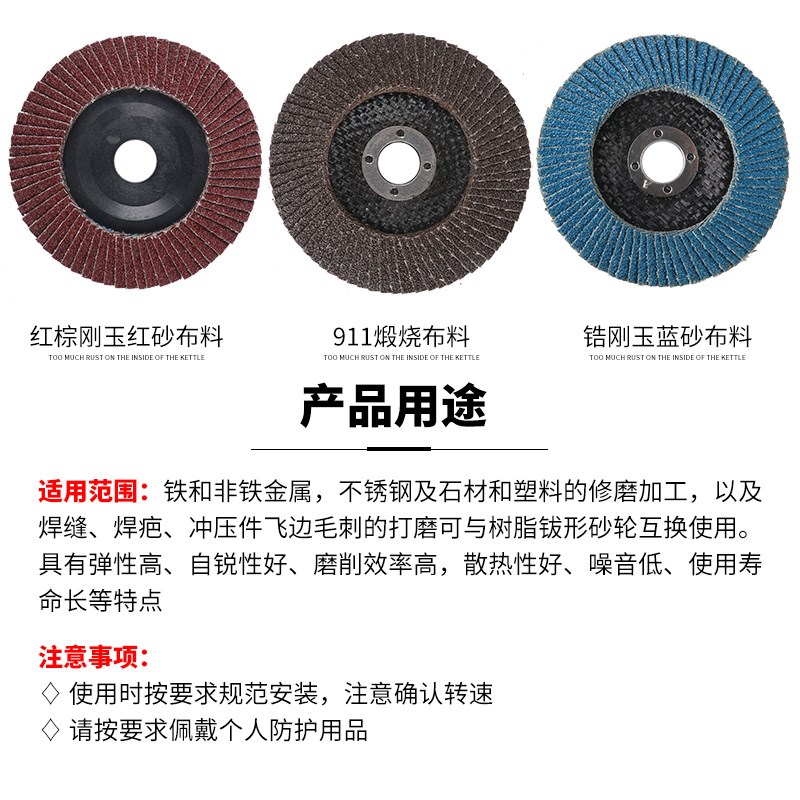 威鸣打磨片100角磨机百叶轮不锈钢抛Q光片砂布轮角磨片