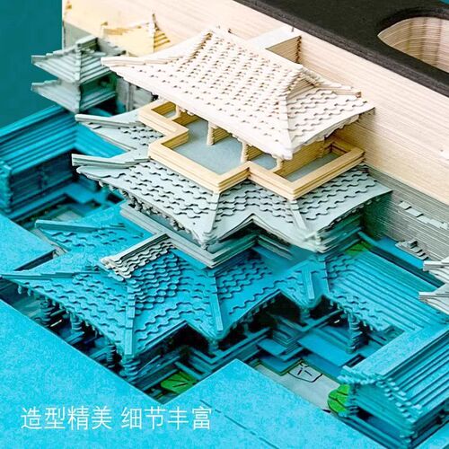 天上宫阙纸雕摆件3D立体便签纸手撕2025定制日历台历艺术品送礼物