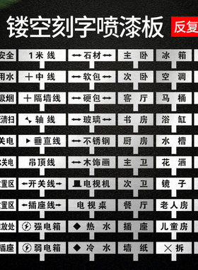 家装修镂空字喷漆模板不锈钢铁施工地水电标识定位放样放线定制
