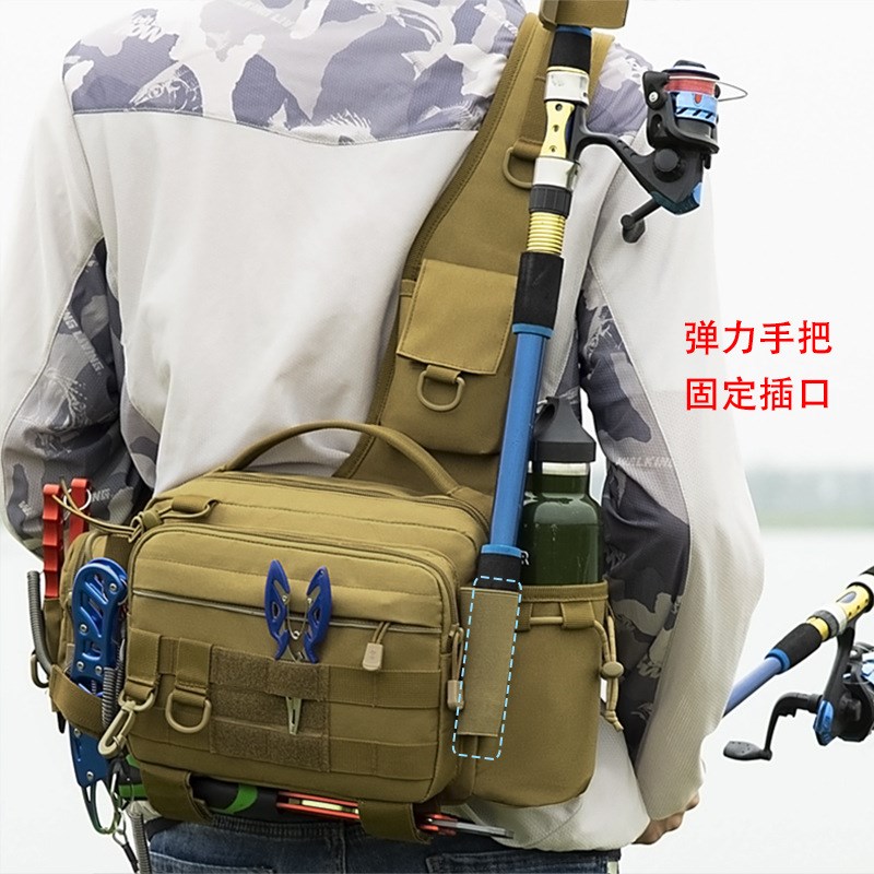 路亚包多功能腰包单肩背包钓鱼斜挎渔具竿包专用胸包户Z外装备战