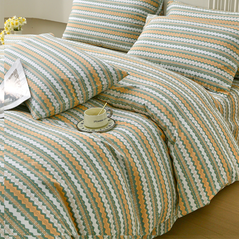 加厚磨毛被套单件纯棉被罩单人150x200x230床上四件套三全棉被单