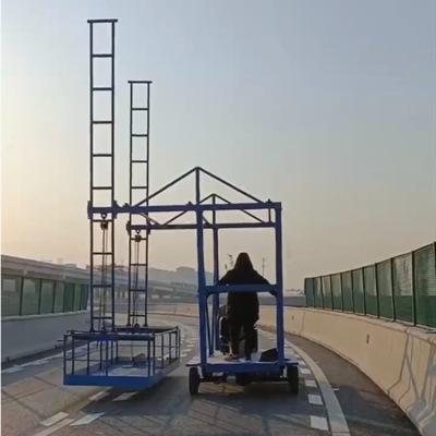 小车式电动台车 高架桥护栏外侧施工吊篮 公路养护台车