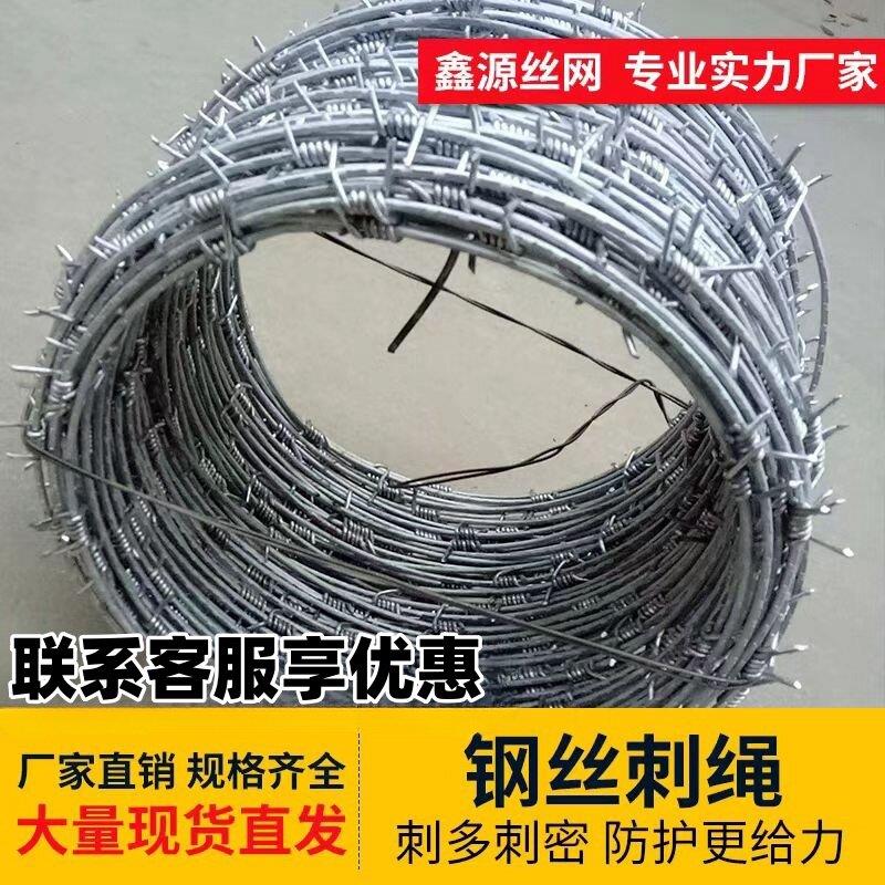 单股防锈刺绳防盗刺网镀锌刺丝滚笼围墙防护刺铁丝网围栏铁刺网