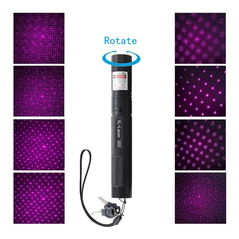 303C紫色光激光灯手电筒电镭射教鞭H售楼检测灯+电池+充电器