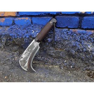 户撒手工锻打镰刀户外砍伐刀具露营探险钓鱼专用小柴开路刀碳锰钢