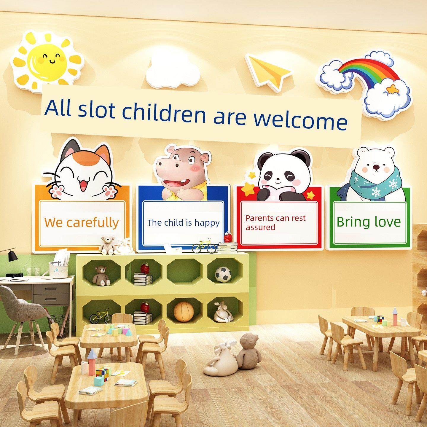 幼儿园机构学校班级课堂辅导学生文化背景墙贴装修布局,家居饰品,文化墙贴,淘宝优惠券,粉丝福利购,淘宝优惠卷