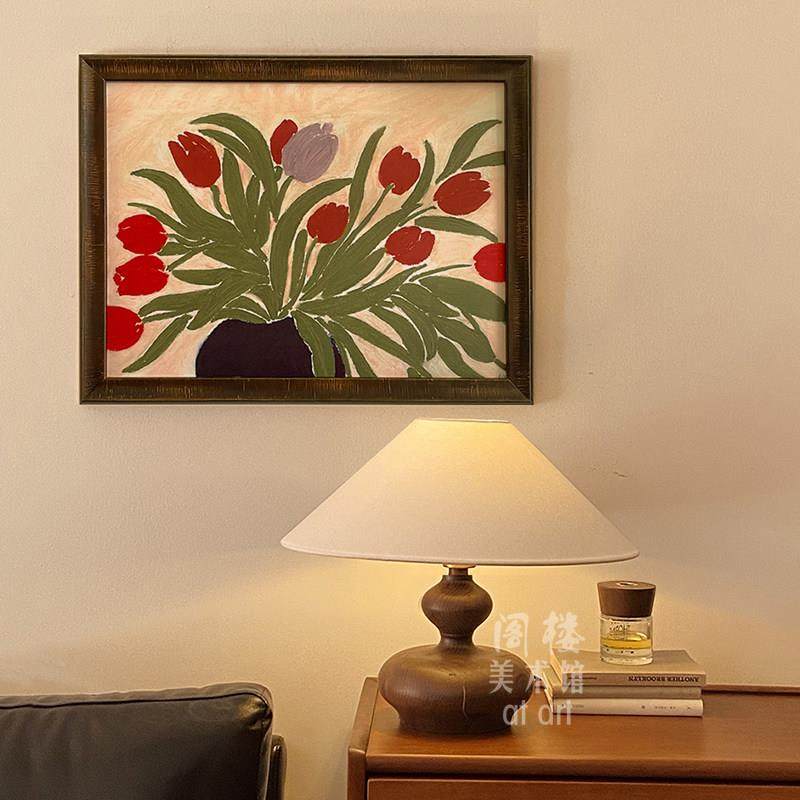 郁金香 中古法式挂画南洋中国风装饰画 复古花卉客厅卧室玄关壁画,家居饰品,现代装饰画,淘宝优惠券,粉丝福利购,淘宝优惠卷