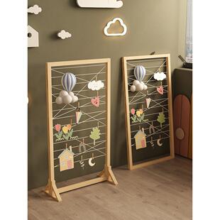 幼儿园展示架棉线照片首饰品相片框照片美工手工植物落地式置物架