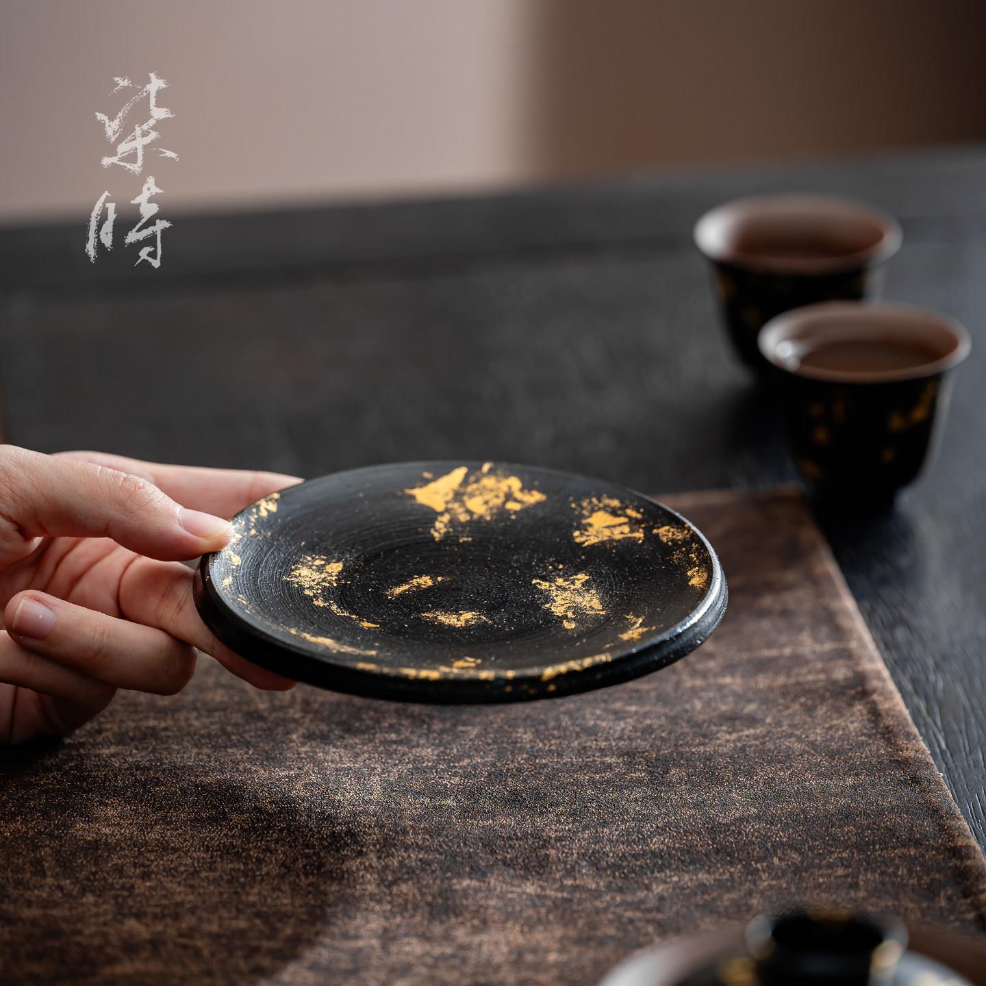 柒时 非遗手工大漆壶承 高档漆器茶具茶道收藏礼品送长辈商务茶礼