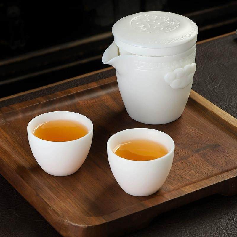 德化羊脂玉白瓷快客杯双人便携式旅行功夫茶具套装收纳包定制送礼,餐饮具,旅行茶具,淘宝优惠券,粉丝福利购,淘宝优惠卷