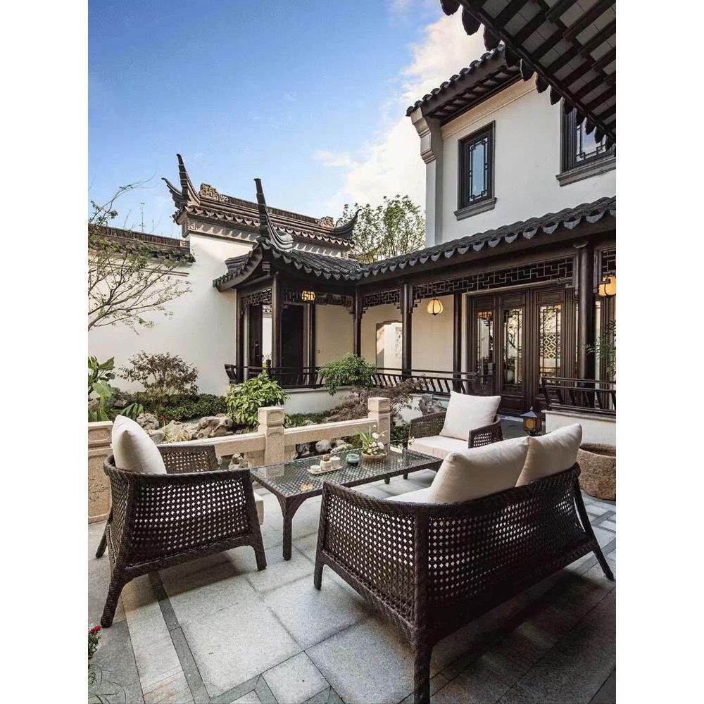 新中式藤编沙发户外藤椅别墅露天花园商业街庭院仿藤沙发组合家具,住宅家具,户外沙发,淘宝优惠券,粉丝福利购,淘宝优惠卷