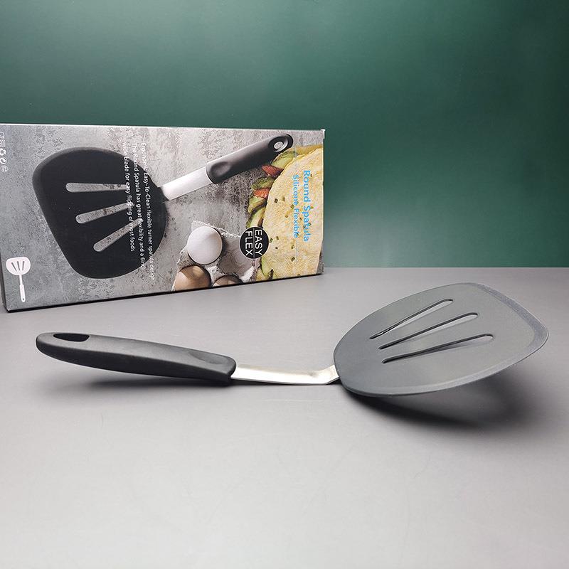 出口北美！特大圆漏铲 硅胶锅铲 牛排铲不沾锅牛扒铲 煎鱼铲