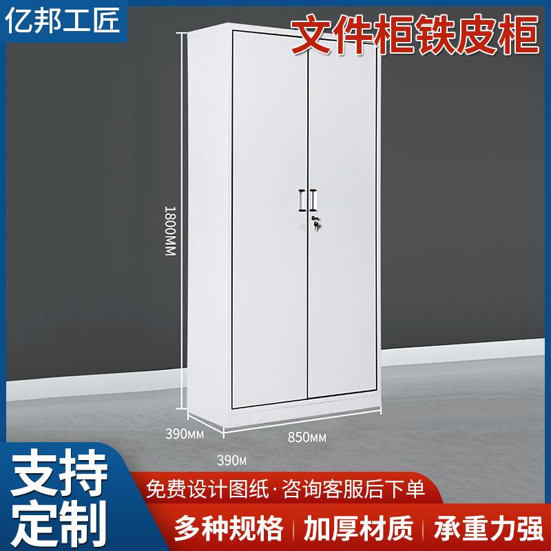 简约移动资料架钢制办公柜储物柜双门带锁档案资料铁皮文件柜