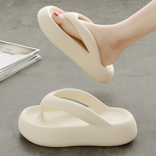 女夏外穿人字拖厚底增高2024新款 拖鞋 防滑防臭海边U沙滩洗澡踩屎