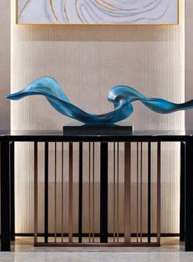 透明树脂抽象雕塑k售楼处门厅柜装饰品客厅桌面摆饰入户门玄关摆